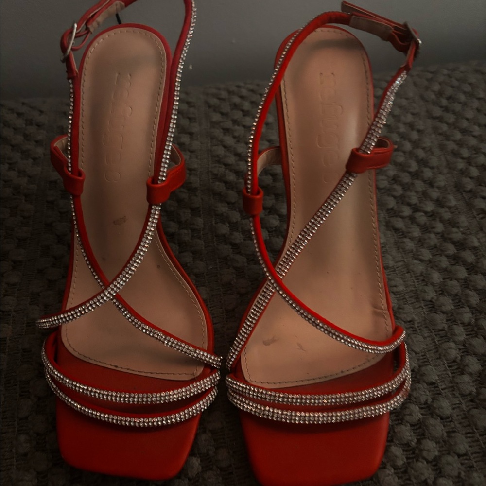Elegant Red Strappy Sandals